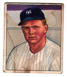 1950 Bowman Fred Sanford Baseball Card Yankees
