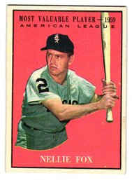 1961 Topps Nellie Fox MVP Baseball Card White Sox
