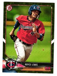 2018 Bowman Royce Lewis Parallel Camo Prospect Baseball Card Twins