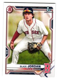 2021 Bowman Blaze Jordan 1st Bowman Prospect Baseball Card Red Sox