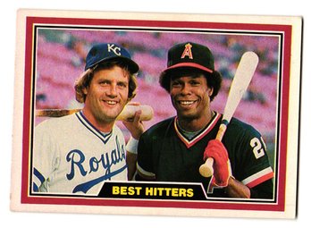 1981 Donruss George Brett / Rod Carew Best Hitters Baseball Card Royals / Angels