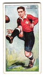 1928 John Player & Sons Footballers Tobacco Card B.O. Male Cardiff And Wales