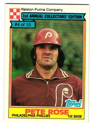 1984 Ralston Purina Pete Rose Baseball Card Phillies