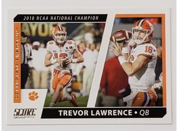 2021 Panini Score Trevor Lawrence RC Rookie Football Card Collegiate Champions Clemson Jaguars