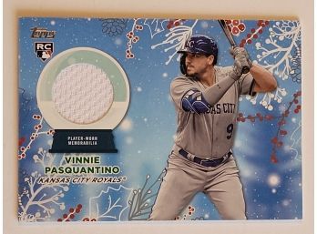 2023 Topps Holiday Vinnie Pasquantino Rookie Relic Player Worn Jersey Baseball Card Royals