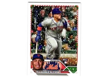 2023 Topps Holiday Francisco Alvarez Rookie Baseball Card Mets