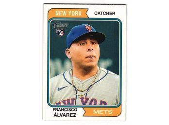 2023 Topps Heritage Francisco Alvarez Rookie Baseball Card Mets