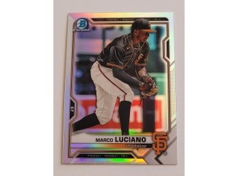 2021 Bowman Chrome Refractor Marco Luciano Prospect Baseball Card Giants