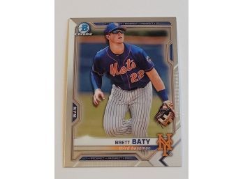 2021 Bowman Chrome Brett Baty Prospect Baseball Card Mets