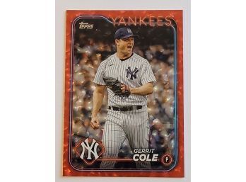 2024 Topps #'d /199 Gerrit Cole Red Foil Parallel Baseball Card Yankees