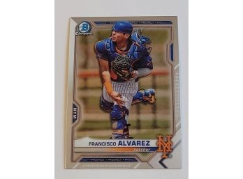 2021 Bowman Chrome Francisco Alvarez Prospect Baseball Card Mets