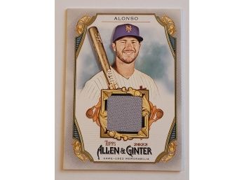 2022 Topps Allen & Ginter Pete Alonso Relic Game Used Jersey Memorabilia Baseball Card Mets