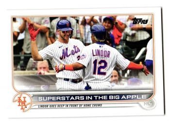 2022 Topps Pete Alonso Francisco Lindor Superstars In The Big Apple Baseball Card NY Mets