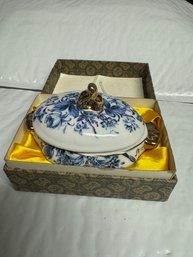 Exquisite Rhombus Ceramic Jewelry Box With Lid