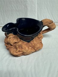 Leo & Karin Villaroman Charlestowne Leaf Basket Pitcher Handcrafted Art