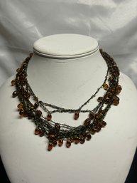 J C Penney Beaded Glass Beads Necklace Earth Colors Mix Ethnic