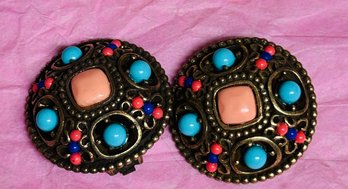 Vintage Beaded Colorful Vintage Earrings