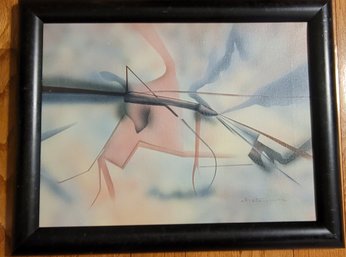 Original Abstract Signed Oil Painting (few Scratches)