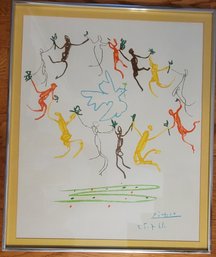 Vintage Pablo Picasso Print 1980's 'Dance Of Youth' Matted And Framed