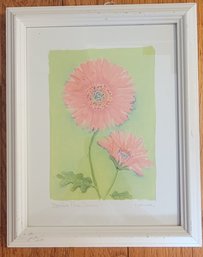 Artist Signed Print 'double Pink Daisies' By Dona Turner