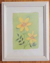 Beautiful Double Yellow Daisies Print Pencil Signed By Artist 'Turner'