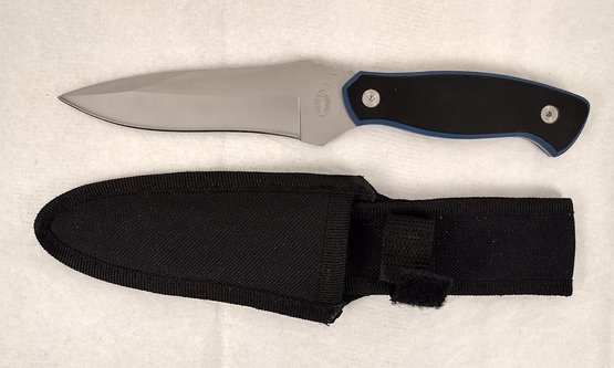 Frost Cutlery Tactical Fixed Blade Knife, Satin Finish Full Tang Clip Point Blade, Canvas Sheaths