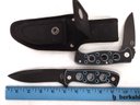Frost Cutlery 2pc Set Of Knives, Both With Black Drop Point Blades, Fixed Blade Is Full Tang With A 4.75 Blad
