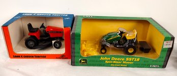 2 Die Cast Lawn & Garden Tractors, John Deere, Ride On Mowers, NIB, New Old Stock