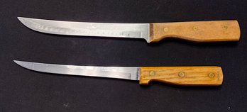 A Pair Of Japanese High Carbon Steel 13 Inch Kitchen Knives