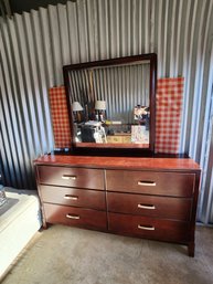 Six Drawer Dresser And Mirror