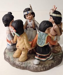 Gregory Perillo Hand Painted Porcelain Figurine One Nation Under God 1990 Signed Limited Edition 5 1/4 Inche