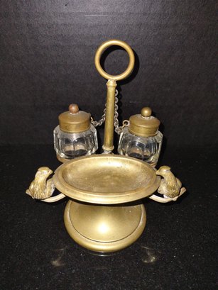 Unique Brass Inkwell
