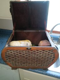 Vintage Wooden Wicker Chest