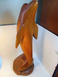 Large Carved Wooden Dolphin