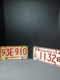 Vintage Massachusetts State License Plates