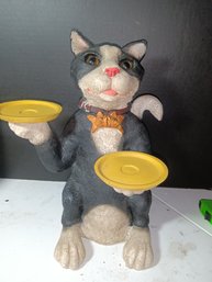 Vintage Large Resin Serving Cat