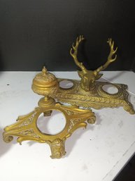 2- Vintage / Antique Inkwell Holders