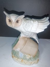 Stunning Porcelain White Owl Figure