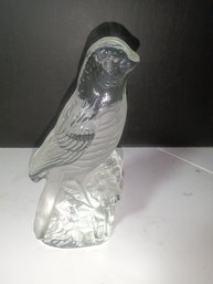 Vintage Viking Glass Carved Bird