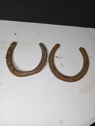 2 Antique Iron Horseshoes