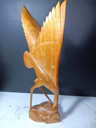 Beautiful Vintage Hand Carved Great Blue Heron