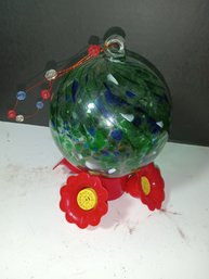 Art Glass Hummingbird Feeder