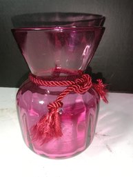 Vintage Cranberry Glass Base