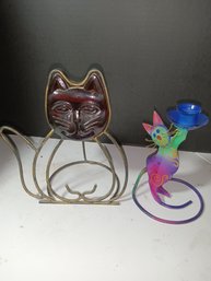 Cat Metal Candle Holders