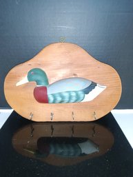 Hand Carved Wooden Duck Key Holder