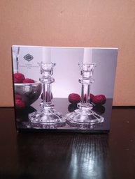 Crystal Candlestick Pair New In Box