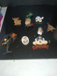 Vintage Holiday Brooch Pins