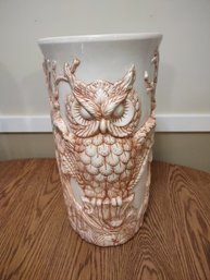Vintage Ceramic Owl Umbrella Holder