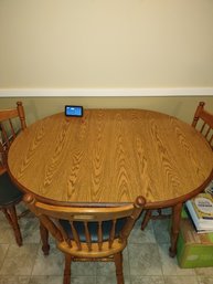 Oak Kitchen Table With Three Chairs