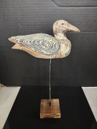 Vintage Carved Wooden Shore Bird